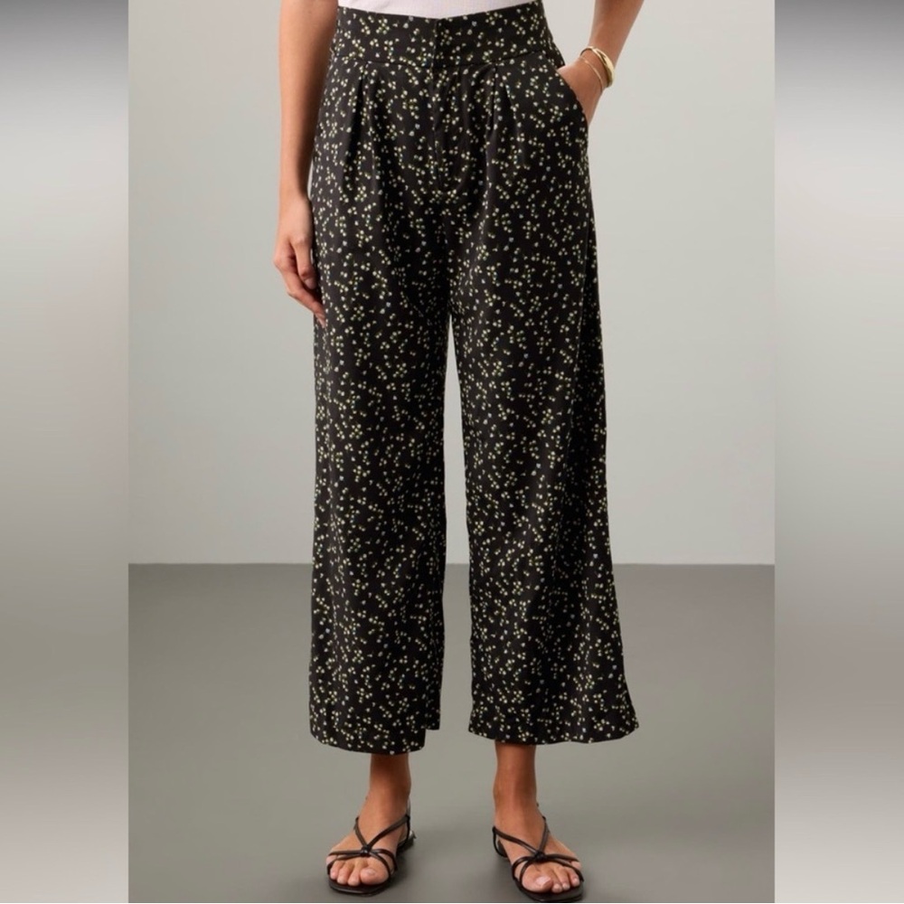 Floral Black Trouser Pants